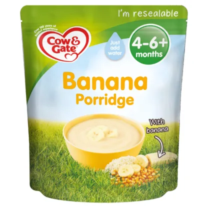 Cow & Gate Breakfast Packet Meals Stage 1 (4-6 Months) Banana Porridge - 125g