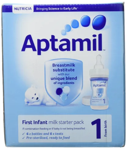 Aptamil Stage 1 First Infant Milk Starter Pack from Birth 6 Months - 6 x 70ml