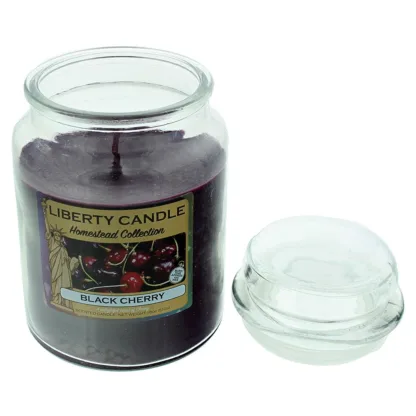 Liberty Candles Glass Jar Candle With Lid Black Cherry 510G