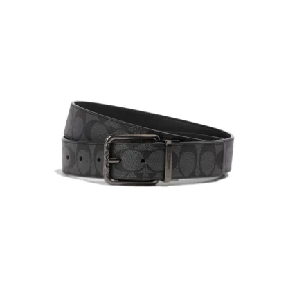 Coach Harness Buckle Cut-to-Size Reversible Black 38mm Belt Multicoloured 38