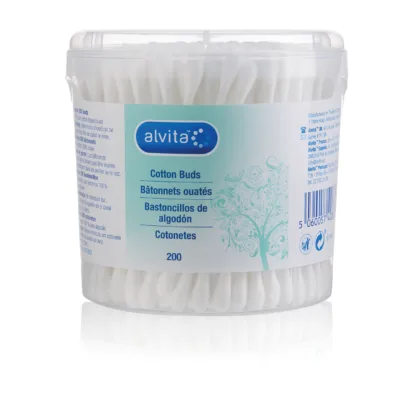 Alvita Cotton Buds Paper Stem Eco-Friendly x 200