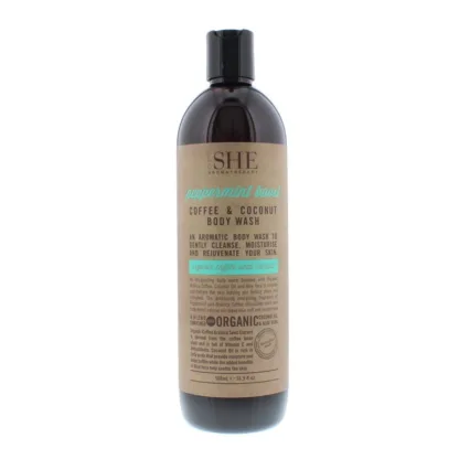 Om She Aromatherapy Peppermint Boost Coffee & Coconut Body Wash 500ml