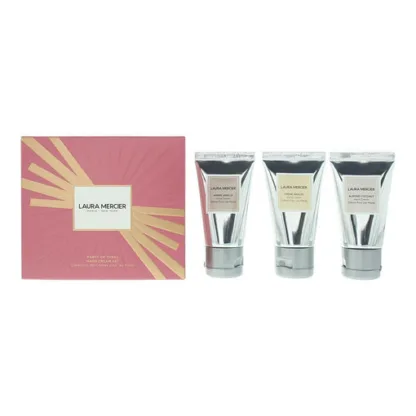 Laura Mercier Party Of Three Hand Cream Gift Set 30ml Almond Coconut Hand Cream + 30ml Ambre Vanille Hand Cream + 30ml CrÃ¨me Brulee Hand Cream