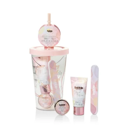 The Kind Edit Co. Kind Drinking Cup Gift Set 30ml Hand Lotion + 10g Lip Balm + Nail File + Drinking Cup With Straw