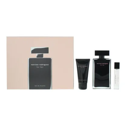 Narciso Rodriguez For Her 3 Piece Gift Set: Eau De Toilette 100ml - Body Lotion 50