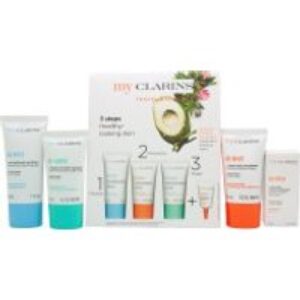 Clarins Grab And Go Set 30ml Cleansing Gel + 15ml Reboost Cream + 15ml Recharge Mask + 3ml Eye Treatment