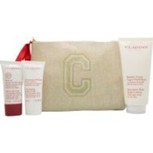 Clarins Body Care Essentials Gift Set 200ml Body Lotion + 30ml Body Scrub + 30ml Hand & Nail Treatment Balm